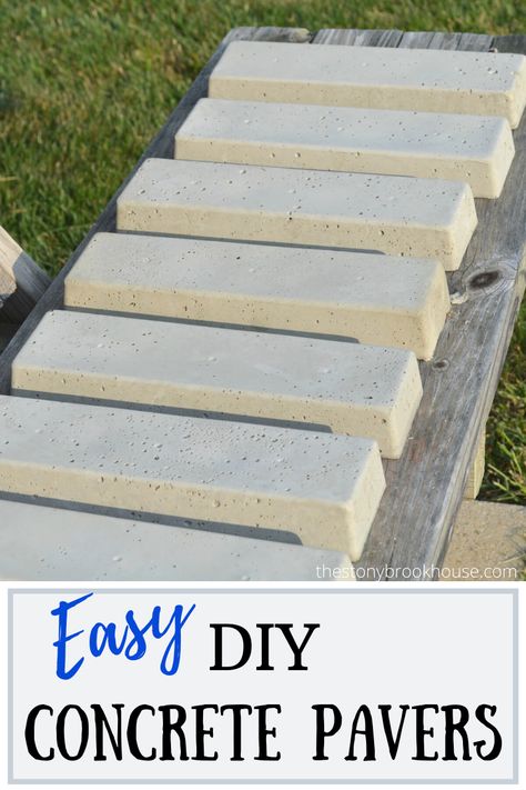 Diy Pavers Mold, Diy Concrete Pavers, Concrete Pavers Diy, Concrete Pavers Walkway, Concrete Molds Diy, Concrete Edging, Pavers Diy, Bricks Diy, Cement Diy