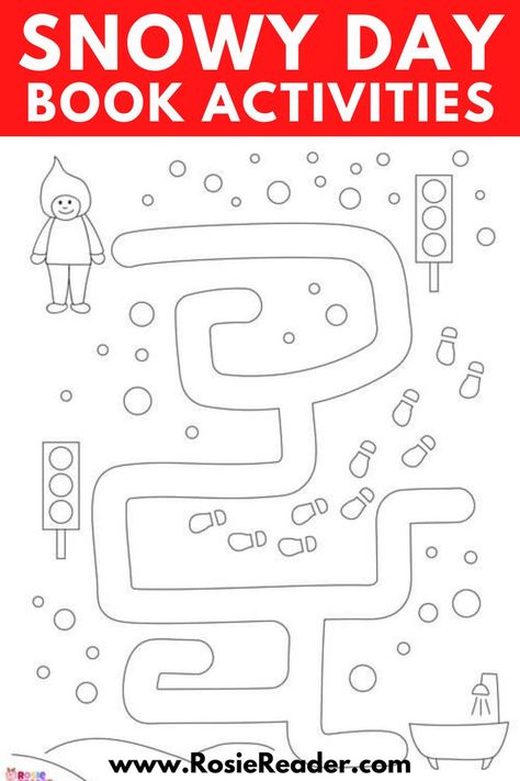 I love Snowy Day book activities, especially THIS one! This is such a cool winter maze activity for kids and such a hit on snowy days!! PS - it's free! Snowy Day Book Activities, Snowy Day Activities, The Snowy Day Book, The Snowy Day, Mazes For Kids Printable, Maze Activity, Book Printables, Mazes For Kids, Winter Activities For Kids