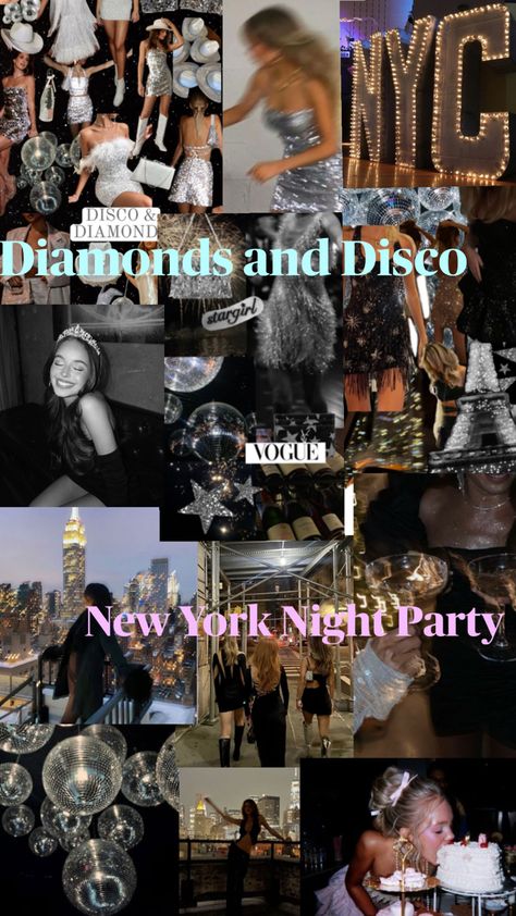 Glitz And Glam 21st Birthday Party, 28th Birthday Theme, Disco Blackout, Luxury Birthday Party Aesthetic, Birthday Themes For Women 20s, Glitz And Glam Party Theme, 20 Birthday Ideas, January Birthday Party Ideas, 30th Birthday Theme