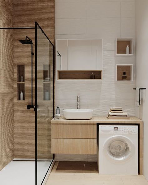 Modern Bathroom Interior, Modern Laundry Rooms, Stunning Interior Design, Small Toilet, Bathroom Design Inspiration, Bathroom Design Decor, Bathroom Inspiration Decor, Laundry Room Design, Bathroom Inspiration