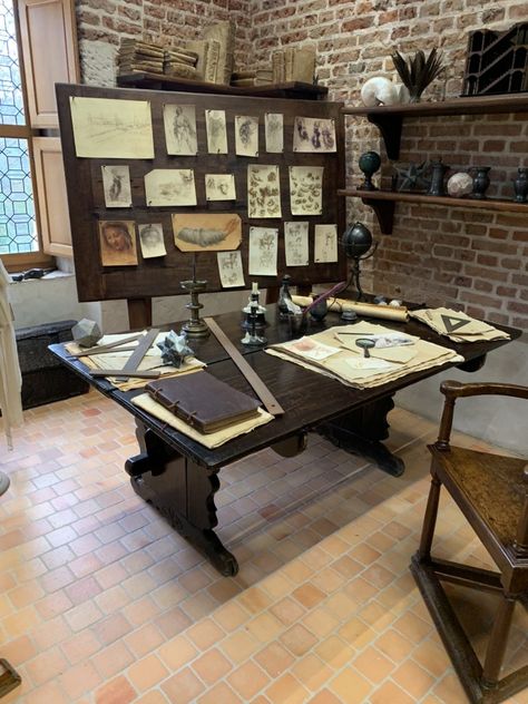 Visiting Leonardo Da Vinci’s last residence—the Châteaux du Clos Lucé in Amboise, France - Art Studio Life Amboise France, Dark Academia Home, Writers Desk, Easy Room Decor, Italian Decor, The Invitation, Studio Room, Living In Paris, Century Furniture