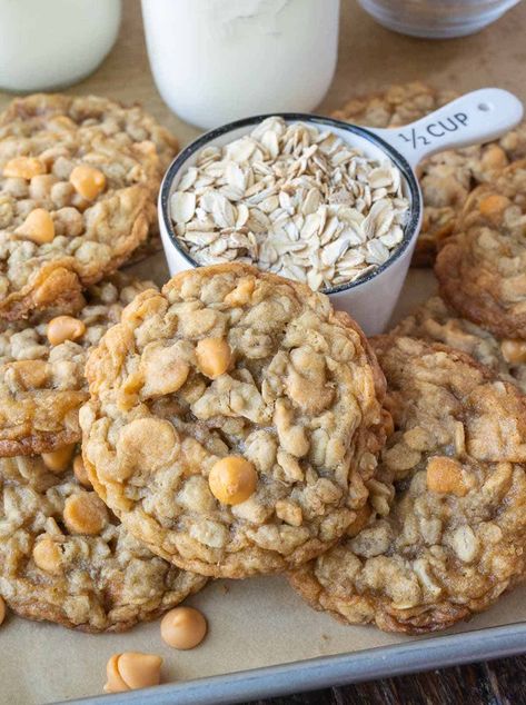 Old Fashioned Oatmeal Butterscotch Cookies | Butter Your Biscuit Oatmeal Cookies Butterscotch Chips, Butterscotch Heath Cookies, Oatmeal Peanut Butter Chip Cookies, 1 Stick Butter Cookies, Butterscotch Walnut Cookies, Butter Scotch Cookies Recipes, Butterscotch Chip Recipes, Oatmeal Butterscotch Chip Cookies, Oatmeal Scotchies Cookies