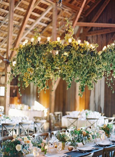 Hops Wedding, Carmel Weddings, Jose Villa, Wedding Chandelier, Flower Chandelier, Floral Chandelier, Chandelier Decor, Wedding Reception Inspiration, White Wedding Flowers