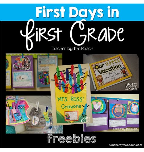 First Few Days of the Year {Freebies!} - Teacher by the Beach First Day In First Grade, First Week Of First Grade, First Week Activities, 1st Grade Ideas, 1st Grade Activities, First Day Activities, 1st Grade Classroom, First Week Of School Ideas, First Grade Ideas