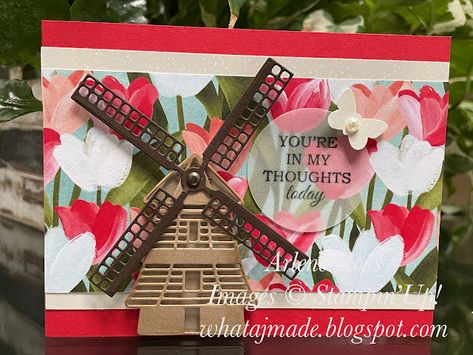 Windmill Cards, You're In My Thoughts, Tulips Card, Today Images, Silhouette Cards, Youtube Content, Instagram Widget, Card Making Tips, Tulip Fields