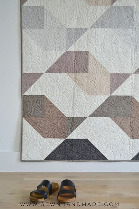 Scandinavian Quilts, Monochromatic Quilt, Neutral Quilt, Modern Quilt Pattern, Modern Quilting Designs, Beginner Quilt, Geometric Quilt, Beginner Quilt Patterns, Queen Size Quilt