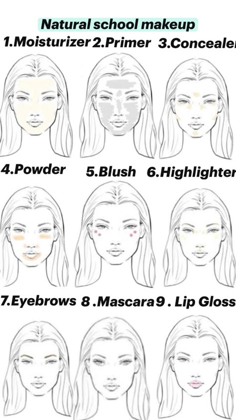 Natural school makeup Makeup Looks For School, Trendy Makeup Looks, Natural School Makeup, Face Makeup Routine, School Makeup Tutorial, Makeup Routine Guide, Back To School Makeup, Makeup Life Hacks, Teenager Makeup