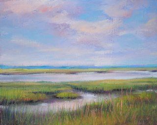 Low Country Paintings, Low Country Landscape, Salt Marsh Painting, Low Country Art, Sailboat Art, Watercolor Sky, Country Paintings, Country Landscaping, Water Art