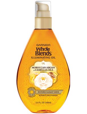 Illuminating Oil Moroccan Argan and Camellia Oils Extracts Garnier Whole Blends, Argan Oil Benefits, Moisturize Dry Hair, Drugstore Hair Products, Whole Blends, Argan Oil Hair, Camellia Oil, Moroccan Argan Oil, Oil Treatments