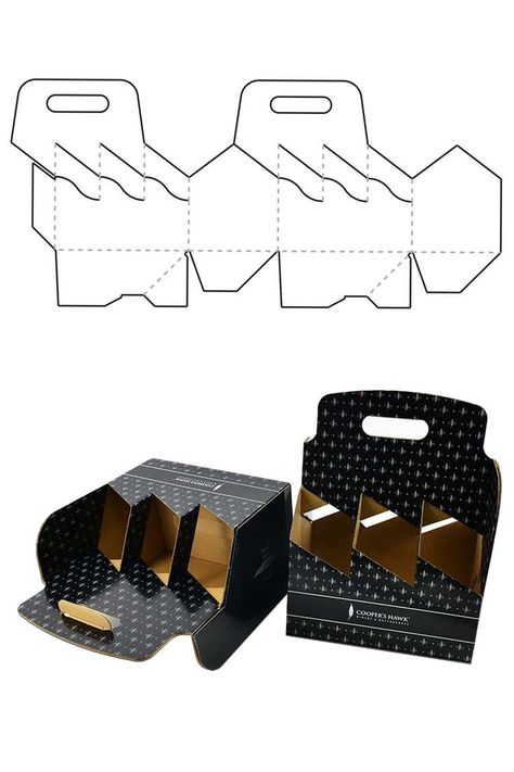 cardboard bottle carrier, 6 pack beer carrier box Beer Carrier, Corrugated Packaging, Beer Holders, Craft Packaging, Soda Bottle, Bottle Box, Beer Packaging, Beer Design, Bottle Carrier