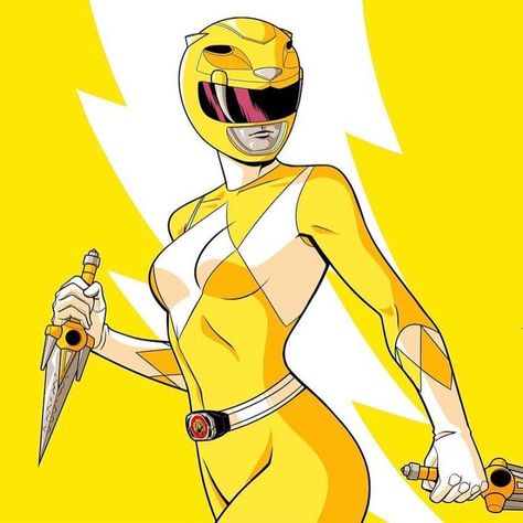 Chris Cantada on Instagram: “Amazing art by @fer_tunon! 🔥🔥🔥” Power Rangers Cartoon, Yellow Power Ranger, Trini Kwan, Japanese Series, Yellow Ranger, Battle Bots, Dinosaur Sketch, Anime References, Cartoon Canvas