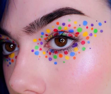 Face Painting Quotes, Confetti Makeup Look, Neon Glitter Makeup, Pinata Costume Makeup, Pride Face Painting, Face Paint Ideas Christmas, Pinata Makeup Ideas, Piñata Makeup, Festival Face Paint Ideas