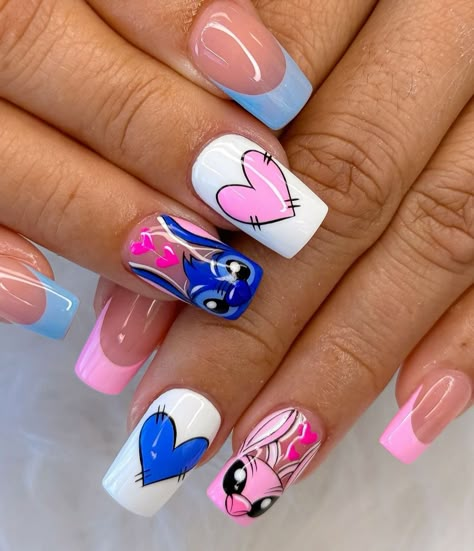 I am a self-taught nail artist from Bulgaria, who loves unusual nail designs. All of the designs are done by me on my own nails. Each of them took me at least 2 hours to finish. I paint well-known characters from the cartoons of your childhood, logos of different brands, parts of TV series and games on my nails. Manicure Stitch, Unusual Nail Designs, Spring Nail Art Ideas, Coral Nails With Design, Summer Nails Designs, Cartoon Nail Designs, Ombre Gel Nails, Disney Acrylic Nails, Cartoons Movies