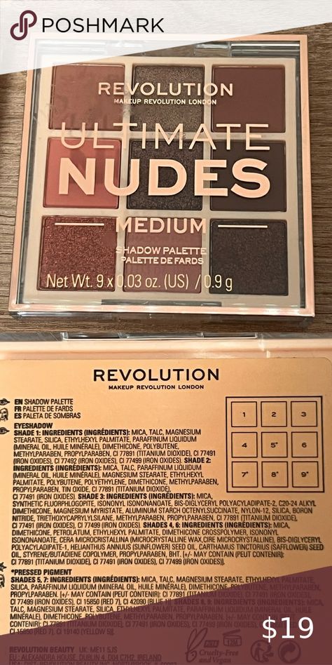  4/$30  NWT Ultimate Nudes Eyeshadow Palette Medium Natural Revolution Makeup, Makeup Revolution London, Nude Eyeshadow, Birthday Idea, Makeup Revolution, Makeup Palette, 18th Birthday, Eyeshadow Palette, Light In The Dark