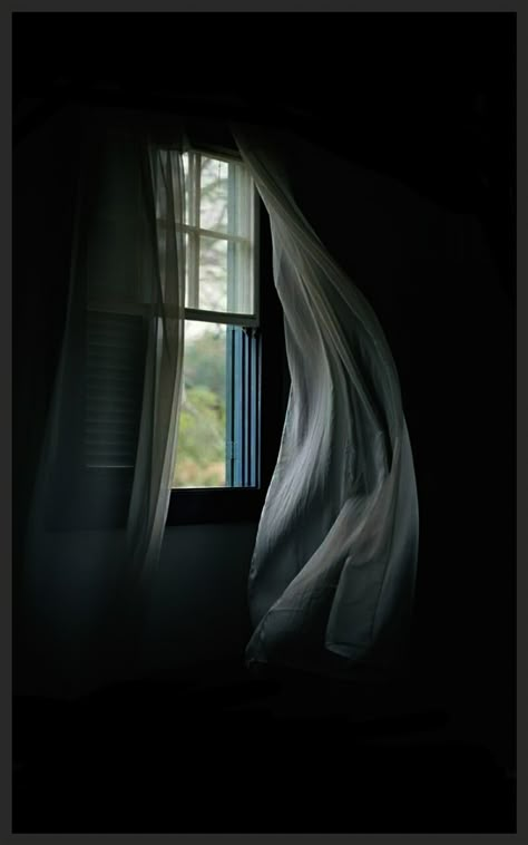 Curtains Blowing In The Wind, Curtains Blowing, Blowing In The Wind, Open Window, The Window, Windows And Doors, In The Dark, The Wind, Nature Photography