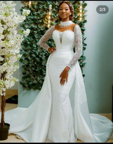 Latest Wedding Gowns, African Bridal Dress, Plus Wedding Dresses, Bridal Gown Styles, Elegant Bridal Gown, Wedding Gown Inspiration, Detachable Skirt, Civil Wedding Dresses, Classy Wedding Dress