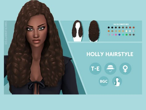 Sims 4 Long Curly Hair, Villain Clothing, Cc Shopping, Sims Medieval, Sims 4 Teen, Sims 4 Mm, Sims Four, All Hairstyles, Sims Hair