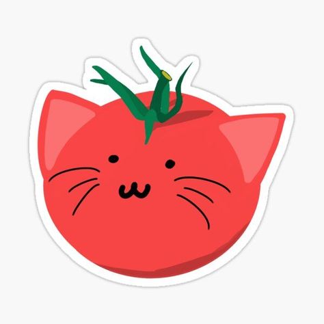 A tomato and cat merged! This is a unique design is drawn and made by leaping-doe, kawaii-cuteness, awsomepatterns, and dreamdragontreasures. Tomato Chicken, Back To School Supplies, Cat Stickers, A Pattern, Ipad Case, School Supplies, Placemats, Unique Design, Kids Outfits