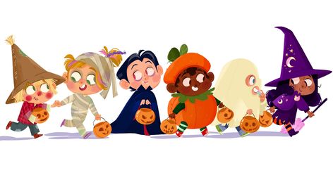 Trick or Treat? :: Behance Childrens Book Characters, Book Illustration Layout, Book Illustration Design, Wacom Cintiq, Book Illustration Art, Art Society, Halloween Illustration, Halloween Drawings, Halloween Books