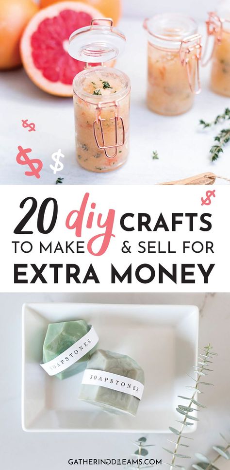 Looking for a creative side hustle? This awesome list of 20 easy things to make and sell online in 2019 can help you to make money on the side. Find the perfect product to make and sell for profit! Make money from home with craft ideas! #craftideas #makemoneyfromhome #makemoneyathome Things To Make And Sell, Sell Easy, Diy Projects To Sell, Sell Diy, Things To Make, Crafts To Make And Sell, Sell Online, Extra Cash, Easy Diy Crafts