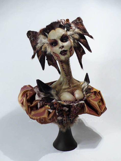 Virginie Ropars, Bug Alien, Clay Bust, Court Of The Dead, P Tattoo, Creature Character, Creature Inspiration, Fantasy Art Dolls, Dolls Art