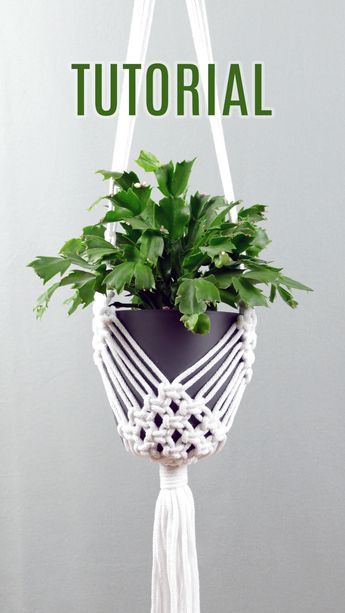 Diy Macrame Plant Hanger Easy, Diy Macrame Plant Hanger Pattern, Diy Macrame Plant Hanger Tutorials, Plant Hanger Diy, Tutorial Macramé, Macrame Plant Hanger Tutorial, Macrame Plant Hanger Patterns, Macrame Hanging Planter, Macrame Planter