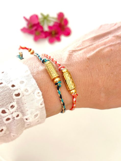 Small 14k Gold Plated Love Tube Bead Braided Cord Bracelet with a Choice of Coloured Cords Using 18k & 24k Gold Plated Beads by AlpineAngelBijoux on Etsy Heart Envelope, Cord Bracelet, Cord Bracelets, Tube Beads, Organza Bags, Charm Bracelets, Jewelry Bracelets, 18k Gold, Etsy Accessories