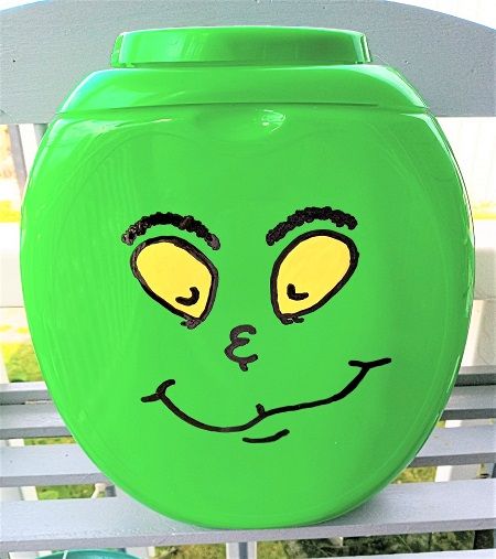 Grinch Made from Gain Laundry Pod Plastic Containers Laundry Pod Container Grinch, Gain Container Crafts, Laundry Pod Container Ideas, Gain Pods Container Crafts, Pod Container Crafts, Laundry Pods Container Ideas, Laundry Soap Container, Tide Pods Container, Container Crafts