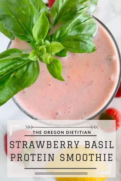 This delicious and refreshing strawberry basil protein smoothie will fill you up on those hot summer days. Perfect for kids, too! This healthy breakfast recipe is easy and simple, and made with coconut milk and almond milk! #weightloss #blender #smoothie #healthy #summer #protein #strawberry #fruit #snack #breakfast #nutrition #easyrecipe #fruit #coconutmilk #almond milk #glutenfree Summer Protein, Basil Smoothie, Breakfast Nutrition, Smoothie Flavors, Blender Smoothie, Healthy Breakfast Recipe, Strawberry Basil, Protein Coffee, Breakfast Specials