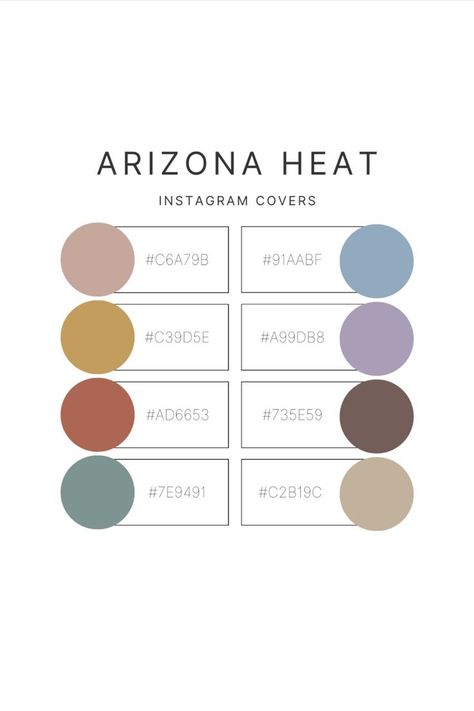 Color palette for Instagram cover; Arizona color palette; best color palette for desert; desert color palette for posting on social media--Instagram, Facebook, TikTok; with hex number codes Color Palette For Spring, Desert Color Palette, Number Codes, Color Tips, Hex Color Palette, Desert Colors, Spring Color Palette, Stunning Hairstyles, Hex Codes