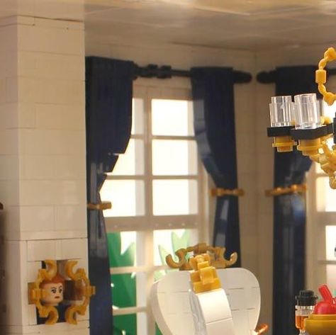 Joe on Instagram: "An Exquisite Dinning Room This is my second Iron Build in my second Iron Builder round against @justus_7236 ! The seed part for this round is the golden handcuffs. I used 28 in this build. #lego #ironbuilder #dinningroom #table #chairs #curtain #legobuild #creation #modernliving" Lego Curtains, Dinningroom Table, Table Chairs, The Golden, Lego, Curtains, Building, Instagram