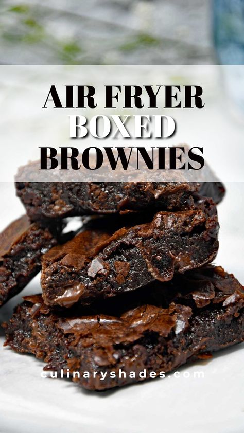 Brownies Without Cocoa Powder, Ghirardelli Brownie Mix, Air Fryer Dessert, Air Fryer Cake Recipes, Make Box, Air Fryer Recipes Appetizers, Eggless Desserts, Eggless Recipes, Box Brownies