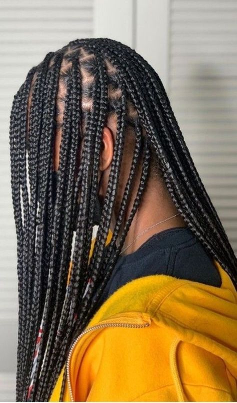 Braids By Yourself, Long Knotless Braids, Box Braids Sizes, Small Box Braids Hairstyles, Small Knotless Braids, Small Knotless, African Shop, Short Box Braids Hairstyles, Big Box Braids Hairstyles