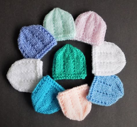 Dainty Micro-Preemie Hat Patterns | These tiny hats are perfect for the preemies you know! Micro Preemie Knitting Patterns Free, Angel Pockets, Crochet Preemie Hats, Baby Hats Pattern, Macaroni Crafts, Baby Hats Knitting Free, Angel Baby Patterns, Baby Hat Knitting Patterns Free, Baby Hat Free Pattern