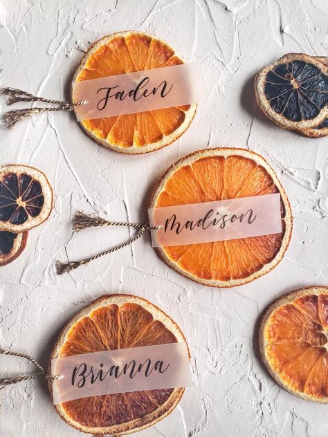 | Gallery Citrus Place Cards, Table Terracotta, Orange Potpourri, Unique Place Cards, Mirror Signs, Dinner Party Place Cards, Wedding Table Place Settings, Wood Mirrors, Deco Orange