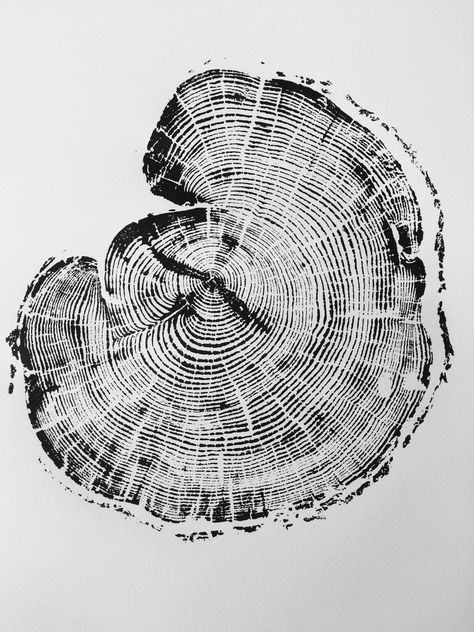 Tree slice art, made from a real tree. Each print is made by hand by printing directly from the roots of a tree. This tree grew in a beautiful area in the Wasatch Mountains near the town of Huntsville and at the foot of the Snow Basin Ski Resort. The wood that is used to make the prints is gathered from already fallen trees. As an artist, my purpose is to reveal the artistry that exists in nature and to present it in a way that is accessible enough to hang on a wall in your home. I also want to Tree Slice Art, Tree Ring Art, Tree Slice, Tree Textures, Tree Ring, Art Appliqué, Stuck Inside, Art Tree, Tree Rings