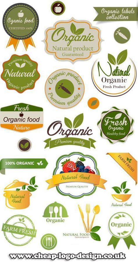 Organic Food Labels, Food Company Logo, Luxury Company, Organic Food Logo, Desain Merek, Organic Labels, Label Ideas, Fruit Logo, Organic Recipes Healthy