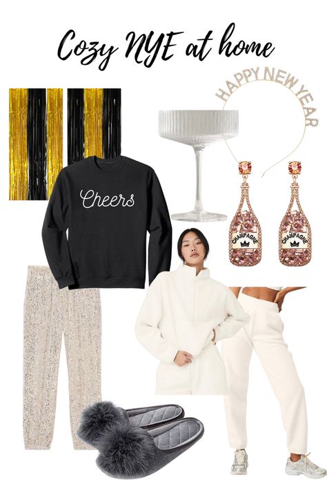 New Years Cozy Outfit, Comfy New Years Eve Outfit, Nye At Home Outfit, Comfy Nye Outfit, Cozy Nye Outfit, Cozy New Years Eve Outfit, Nye At Home, Nye Ideas, Stay At Home Outfits