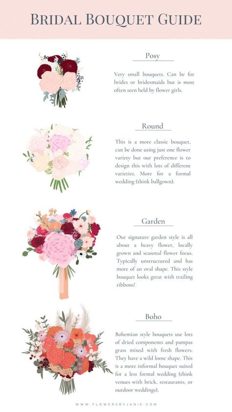 Flower Types Instagram Types Of Bouquets, Flower Bar Ideas, Wedding Flower Types, Boho Bouquets, Bridal Bouquet Styles, Flower Girl Bouquet, Bridal Bouquet Flowers, Wedding Hands, Boho Bouquet