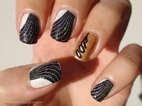 James Bond Nails, Bond Skyfall, Bamboo Bridge, James Bond Skyfall, Bond Party, Pretty Nail Polish, Beauty Pics, February Nails, Amazing Nails