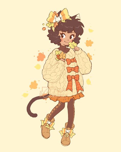 💀 Skelesse 💀 on Twitter: "I love my candycorn girl 🤍🧡💛… " Mobian Oc, National Black Cat Day, Big Comfy Sweaters, Black Cat Day, Cartoon Reference, W.i.t.c.h Art, Cottagecore Witch, Big Sweater, Cottage Core Art