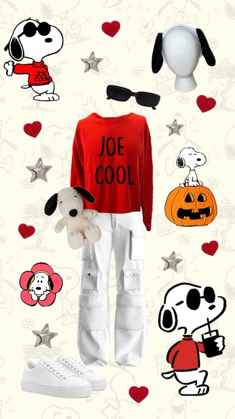 The Peanuts Halloween Costumes, Snoopy Halloween Costume Women, Joe Cool Snoopy Costume, Costume Ideas Movie Characters, Snoopy And Woodstock Costume, Brown Halloween Costumes, Halloween Costumes Cartoon Characters, Snoopy Costume Diy, Snoopy Halloween Costume