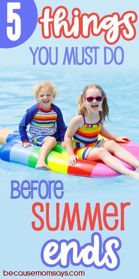 Fun summer activities you must do before the end of summer break! Check these items off your summer bucket list to make sure you have all the fun you planned! #summer #summerfun #summerbreak #summerbucketlist End Of Summer Activities, Summer Activities For Teens, Cheap Kids Crafts, List To Make, Bucket List For Teens, Diy Kid Activities, Rainy Day Fun, Bucket List Ideas, Fun Summer Activities