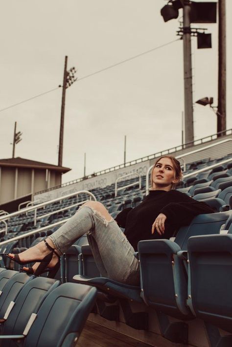 Stadium Photoshoot Bleacher Photoshoot, Bleachers Photoshoot, Journalism Career, Bleachers, Senior Photoshoot, Female Photographers, Branding Photoshoot, Female Portrait, Photographer