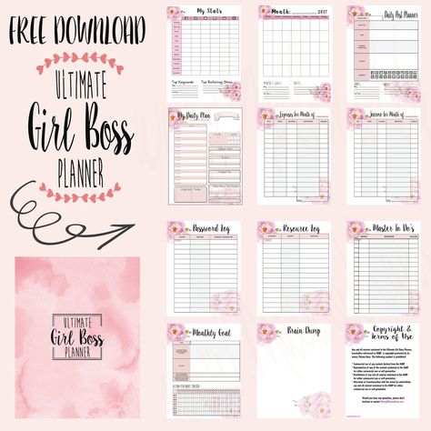 A blog providing reviews and tips on beauty, lifestyle, mom life, and paper crafts. Beauty Planner Free Printable, Boss Planner, Daily Planner Pdf, Girl Boss Planner, Free Planner Printables, Mom Planner, Small Business Planner, Free Girl, Work Planner