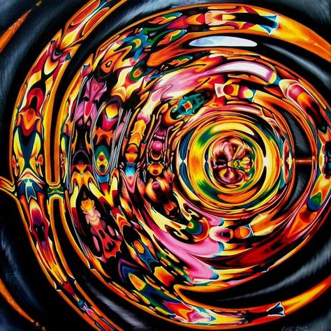 2d Painting, Kaleidoscope Images, Art Time, Fusion Art, Optical Illusions Art, Floral Oil Paintings, Airbrush Art, Illusion Art, Painting Process