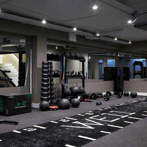 WE11’s 360-degree fitness studio opens in London Boutique Gym, Home Gym Basement, Backyard Gym, Dream Gym, Dream Home Gym, Gym Design Interior, Workout Room Home, Home Gym Garage, Gym Setup