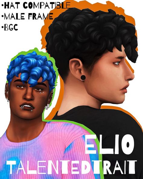 [TT] Elio Hair (A Cottage Living Mesh Edit) Sims 4 Afro Hair Male, Afro Hair Sims 4 Cc, Sims 4 Afro Hair, Sims 4 Curly Hair, Sims 4 Male, Sims 4 Hair Male, Pelo Sims, Afro Men, The Sims 4 Packs