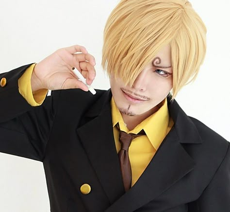 One Piece ♥ Black Leg Sanji cosplayed by Setu ~.~ Cosplay Sanji, Curly Eyebrows, Sanji Cosplay, School Cosplay, Black Leg Sanji, Artsy Makeup, One Piece Cosplay, One Piece Black, Vinsmoke Sanji