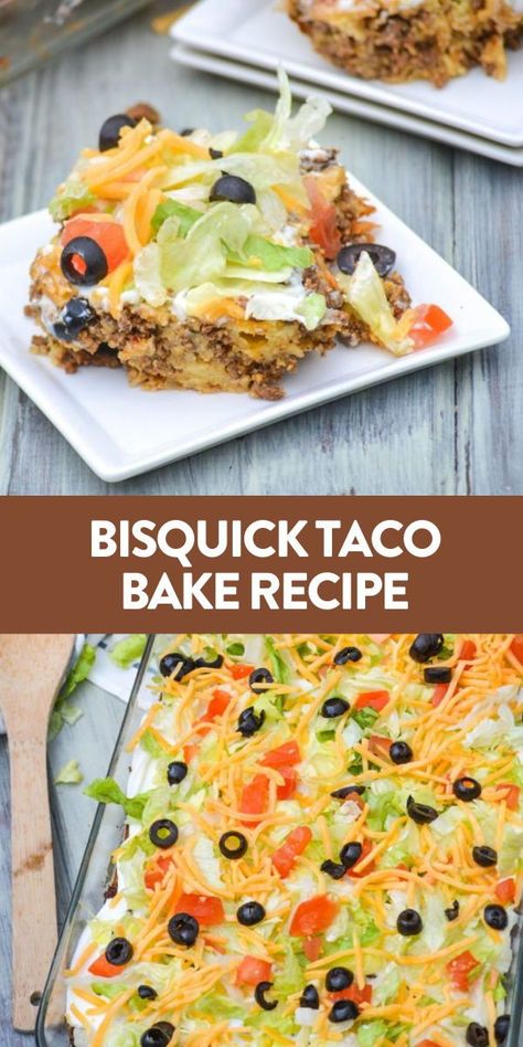 Taco Casserole Bake With Bisquick, Taco Casserole With Bisquick, Cheesy Taco Casserole With Bisquick, 12 Tomatoes Cheesy Taco Casserole, Taco Bake Bisquick, Bus Quick Taco Bake, Bisquick Beef Recipes, Bisquick Mexican Casserole, Taco Bake With Bisquick